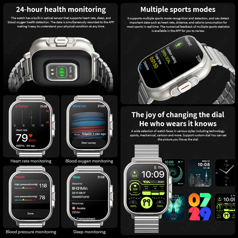LIGE TWS 2 In 1 Smart Watch Wi - đánh giá và giá Smartwatch Headset