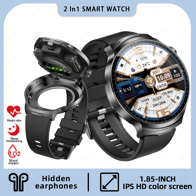 LIGE 2 In 1 TWS Headset Smart  - đánh giá và giá Smartwatch Headset