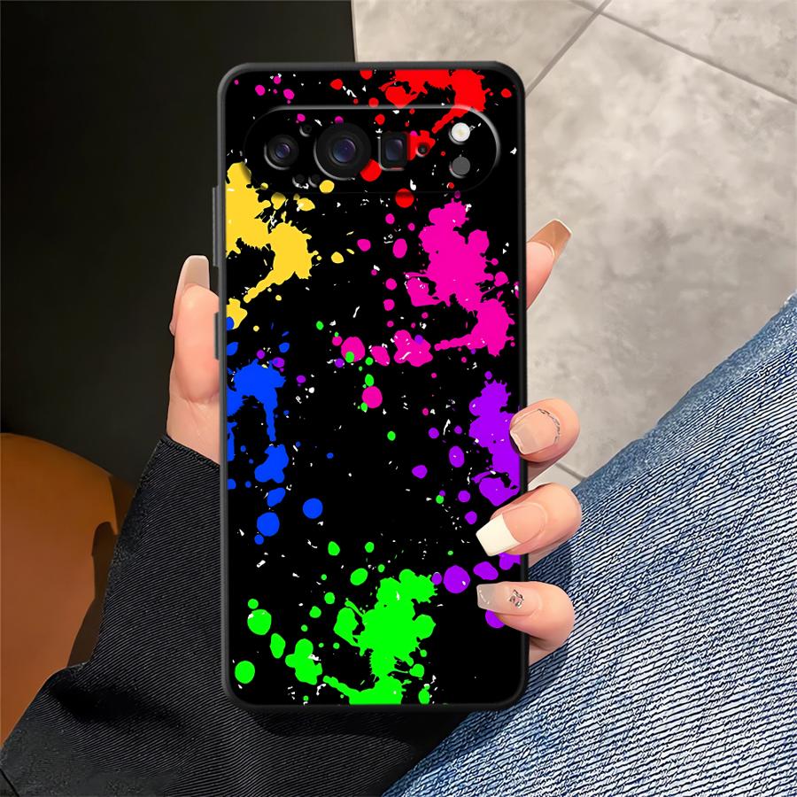 Rainbow Paint Splatters Funda  - đánh giá và giá Google Pixel 9